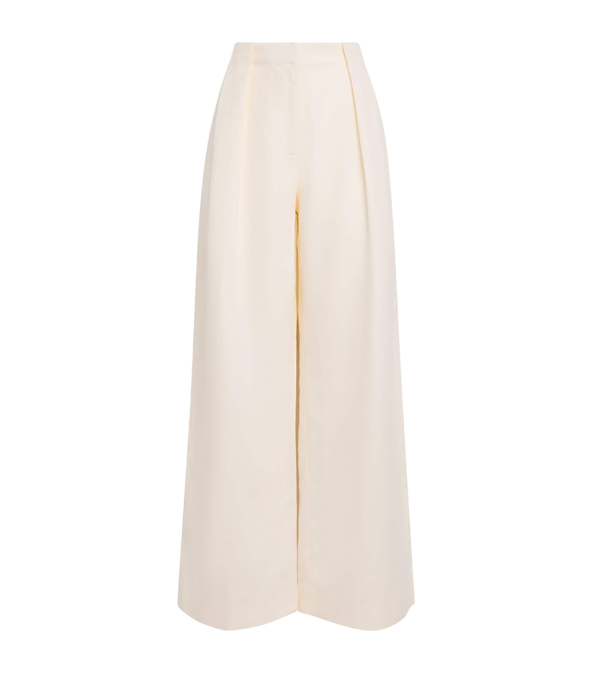 St. Agni Organic Cotton-Linen Pleat Loop Trousers by ST. AGNI