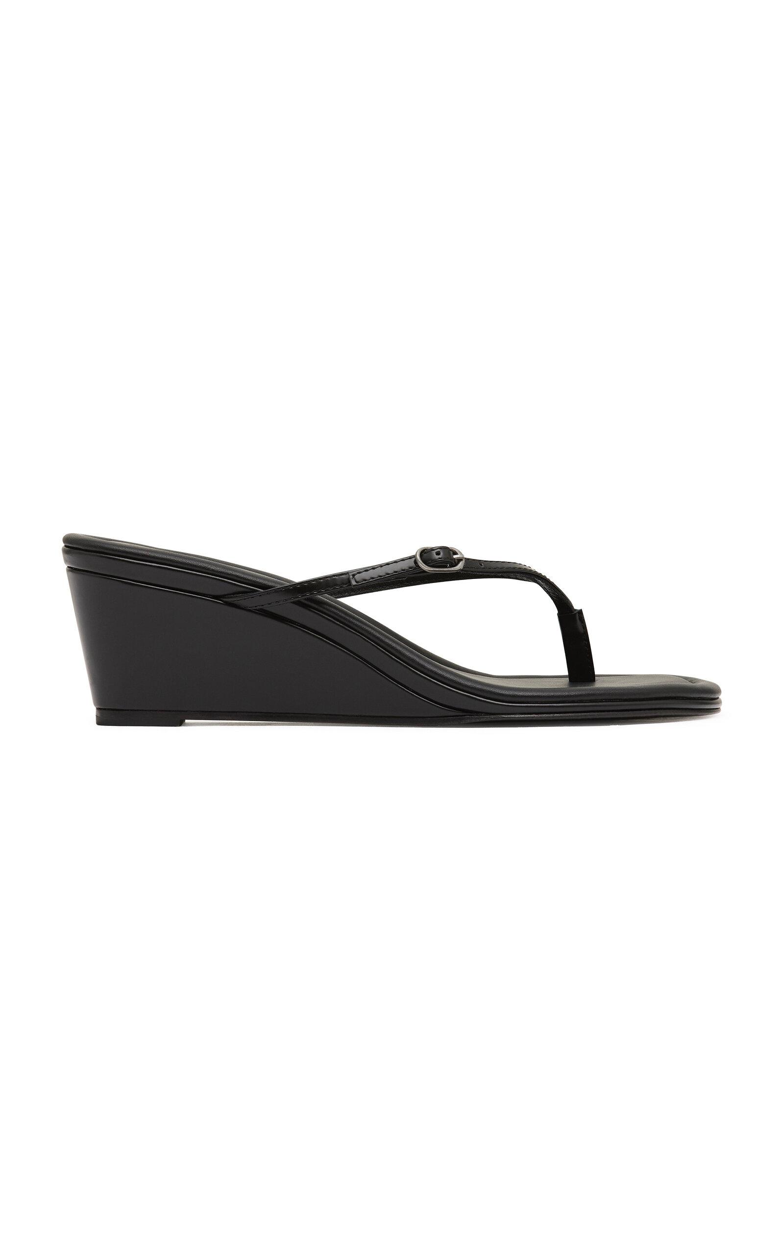 St. Agni Petit Belt Leather Wedge Thong Sandals - Moda Operandi by ST. AGNI