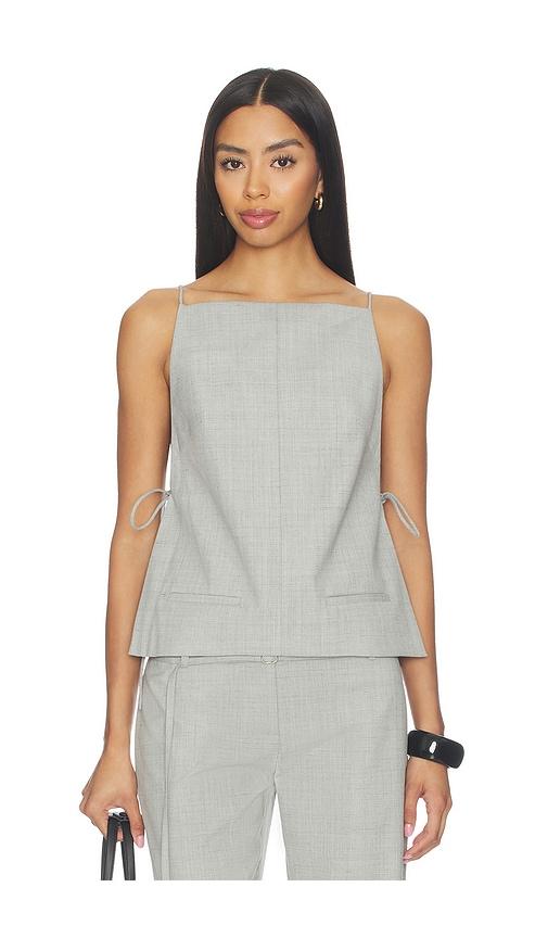 St. Agni Square Side Tie Top in Grey by ST. AGNI