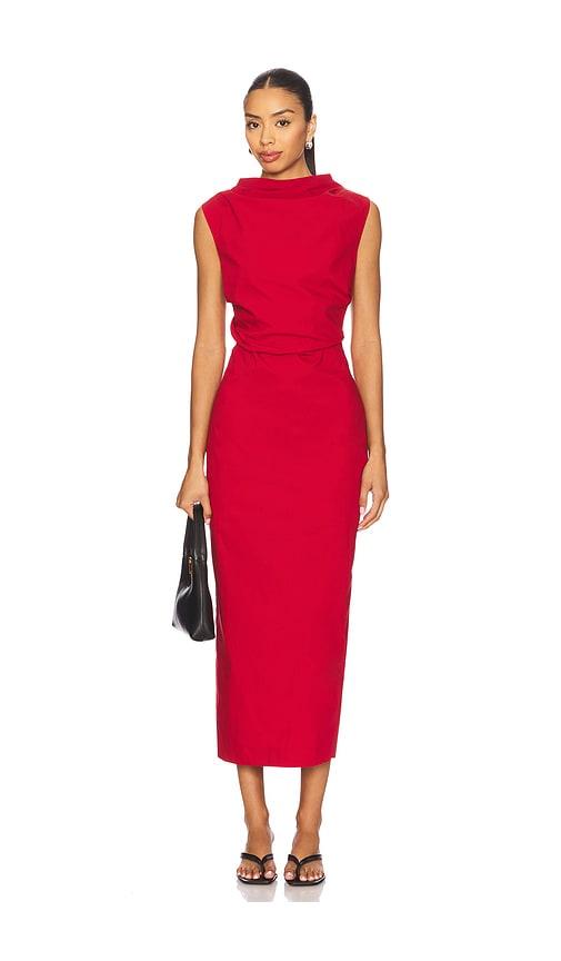 St. Agni St Agni Soft Sculptural Dress in Red by ST. AGNI