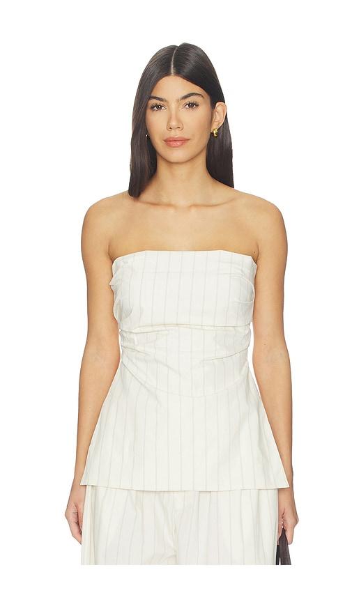 St. Agni Strapless Tie Back Top in Ivory by ST. AGNI