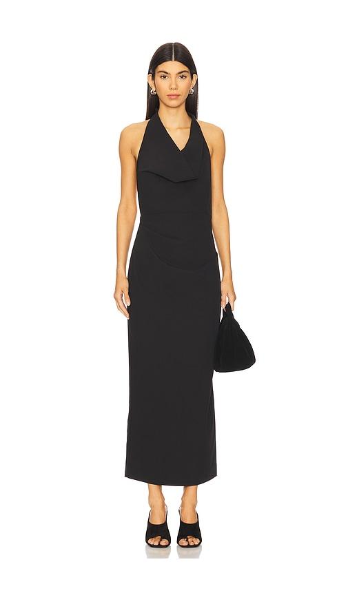 St. Agni Structural Tie Dress in Black by ST. AGNI