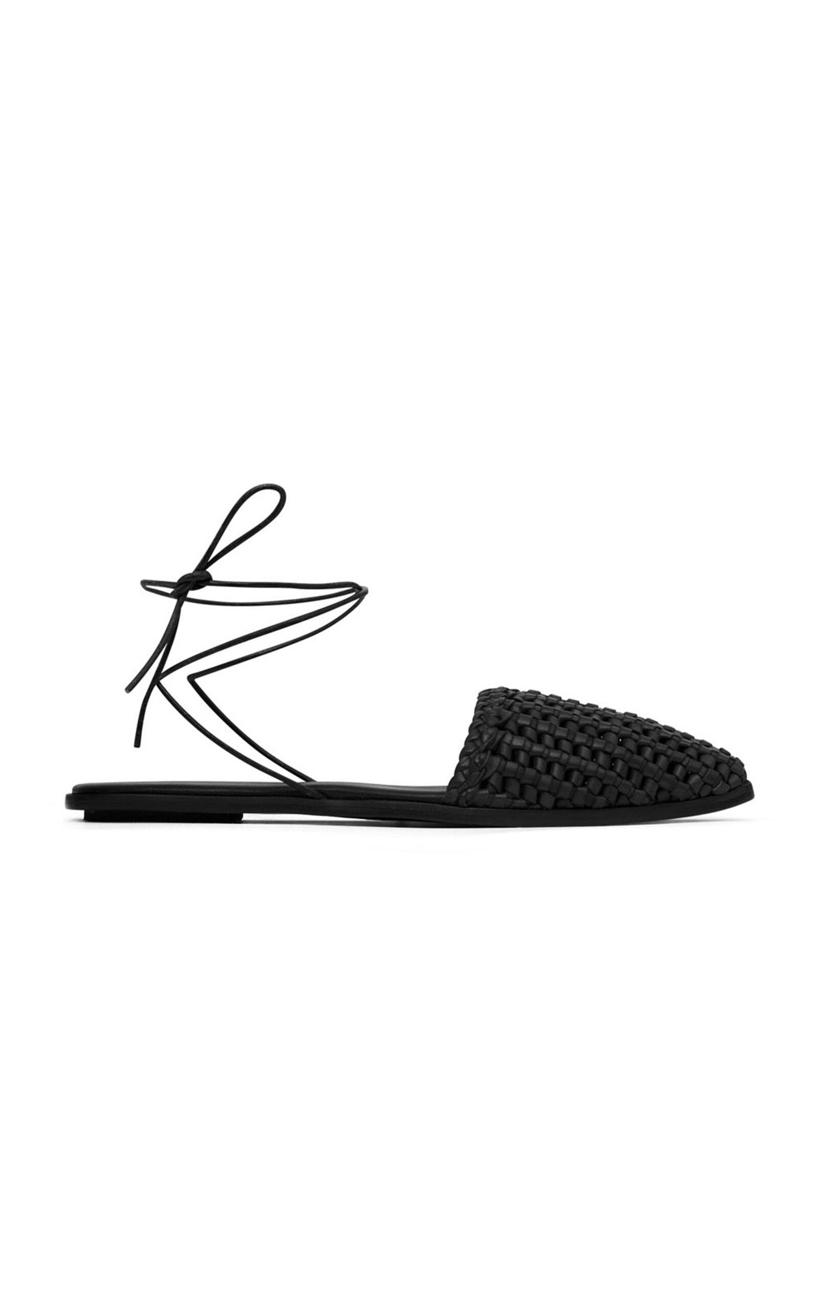 St. Agni - Tie-Up Macrame Leather Flats - Black - - Moda Operandi by ST. AGNI St. Agni - Tie-Up Macrame Leather Flats - Black - - Moda Operandi by ST. AGNI