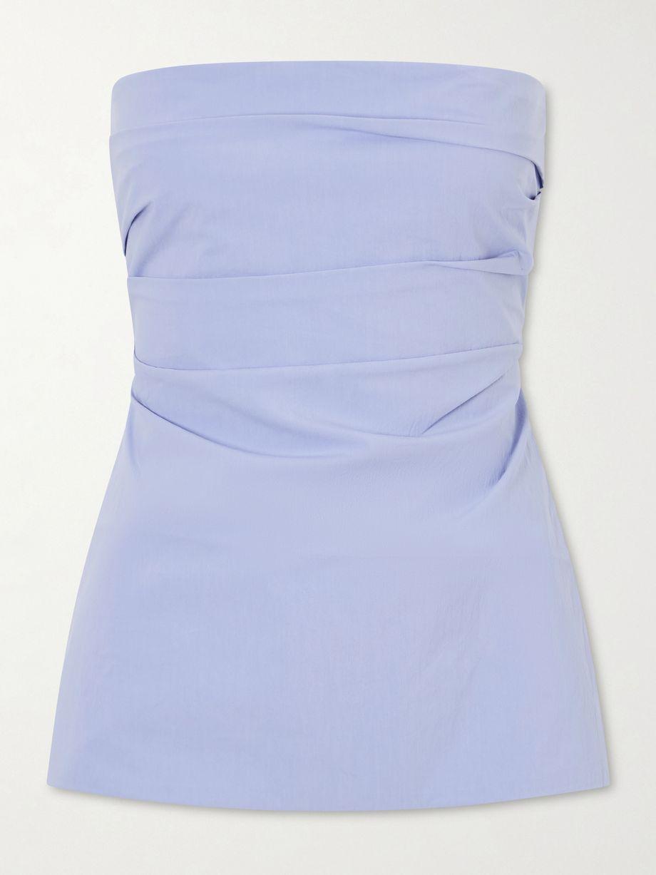 Strapless cotton-blend poplin top by ST. AGNI