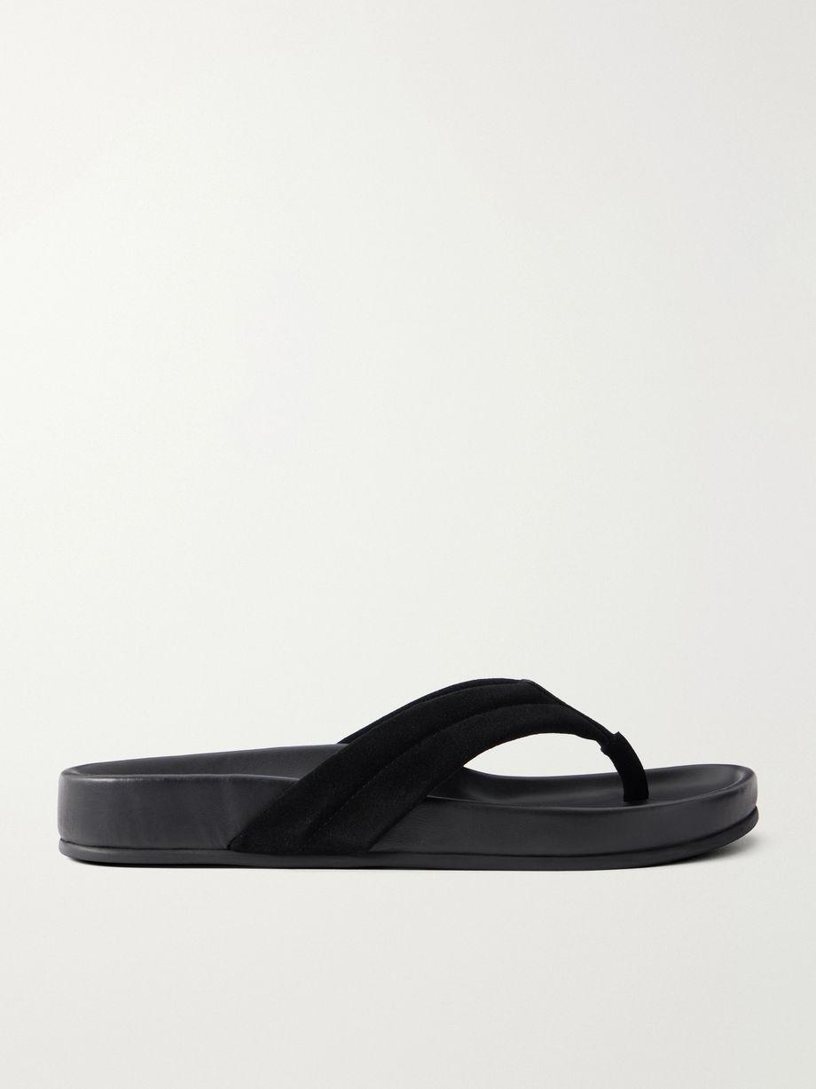 Suede platform thong sandals by ST. AGNI
