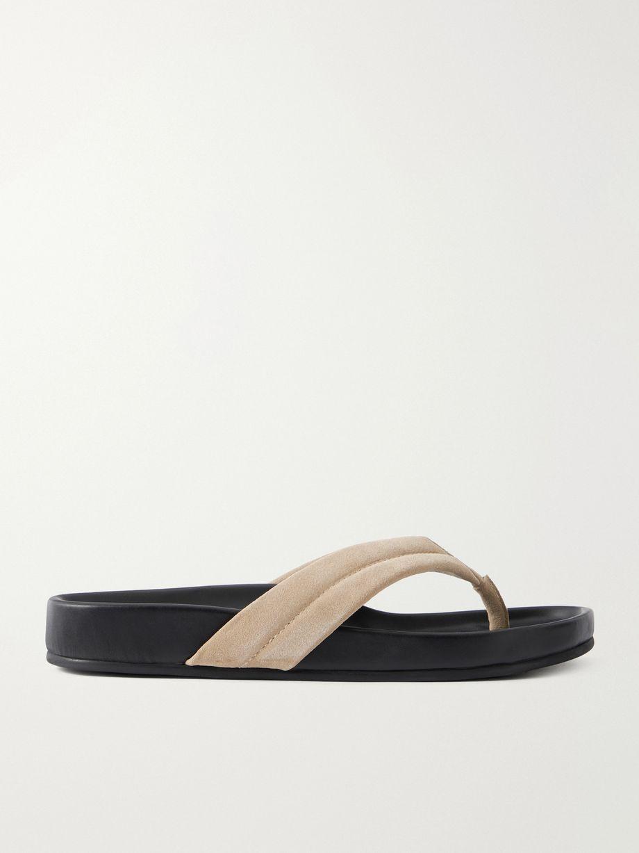 Suede platform thong sandals by ST. AGNI