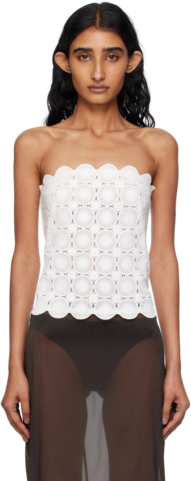 White Doily Top by ST. AGNI