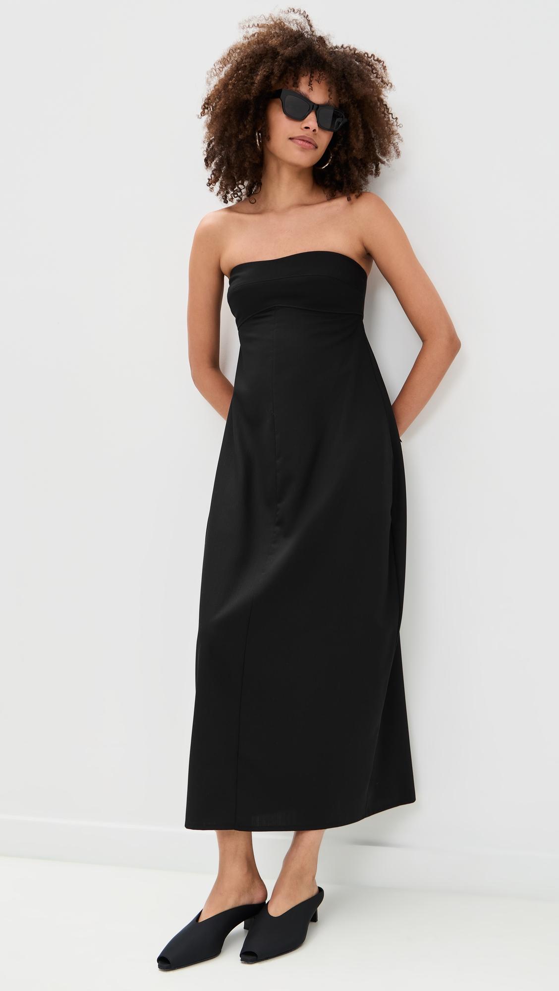 Wool Strapless Cocoon Dress by ST. AGNI