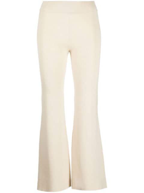 flared knitted pants by ST. AGNI