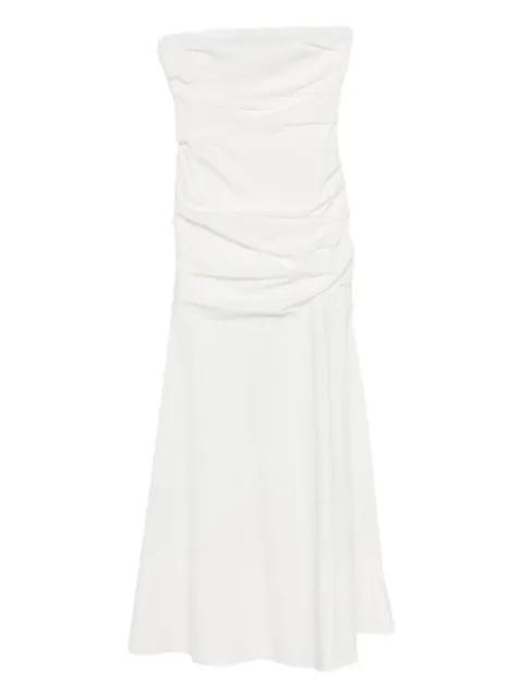 ruched midi dress by ST. AGNI