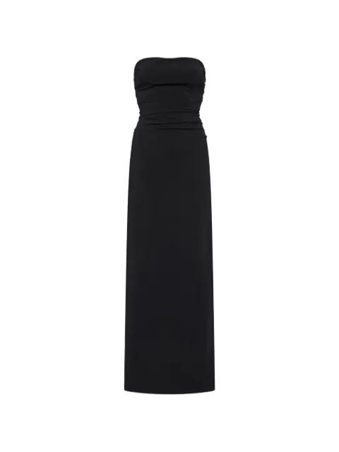 ruched strapless maxi dress by ST. AGNI