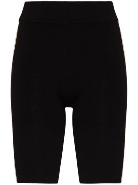 side-stripe cycling shorts by ST. AGNI