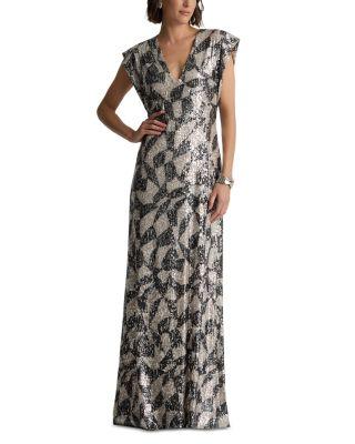 Cubist Geo Stretch Paillette Gown by ST. JOHN