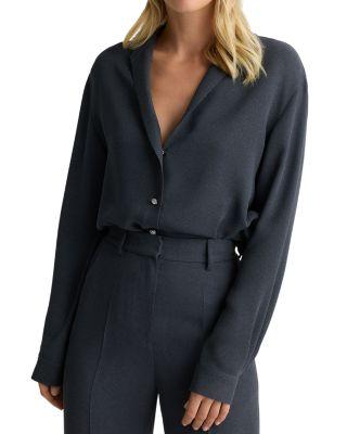 Heathered Crepe Blouse by ST. JOHN