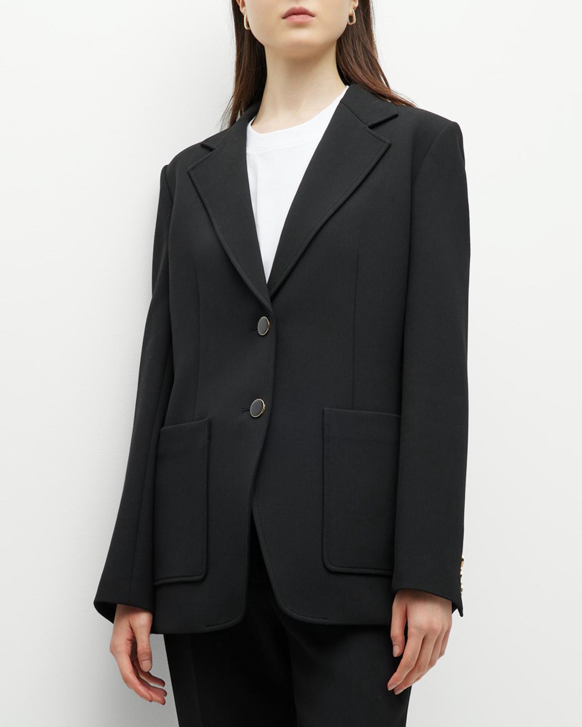 Stretch Crepe Single-Breasted Suiting Jacket by ST. JOHN