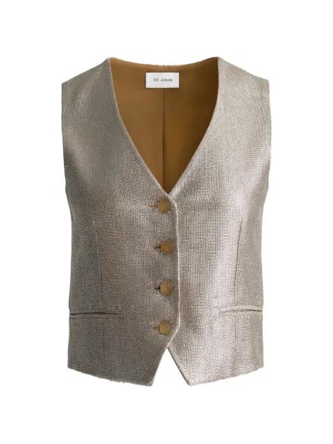 V-neck button vest by ST. JOHN