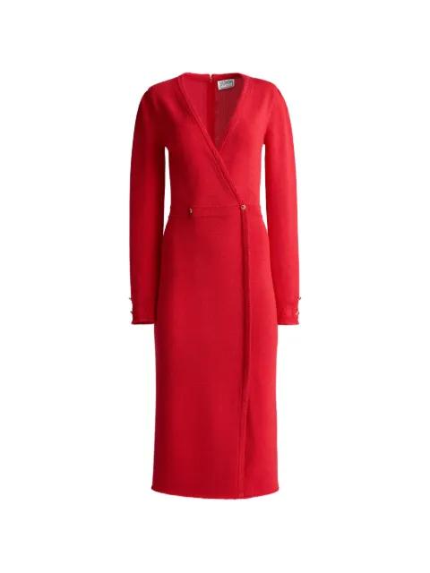 bracelet knit V-neck midi dress by ST. JOHN