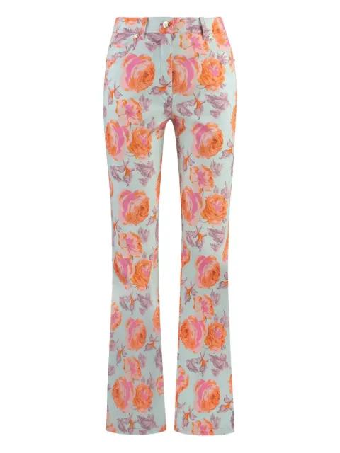 floral-printed flared trousers by ST. JOHN