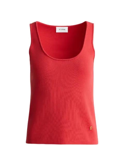 logo-detail tank top by ST. JOHN