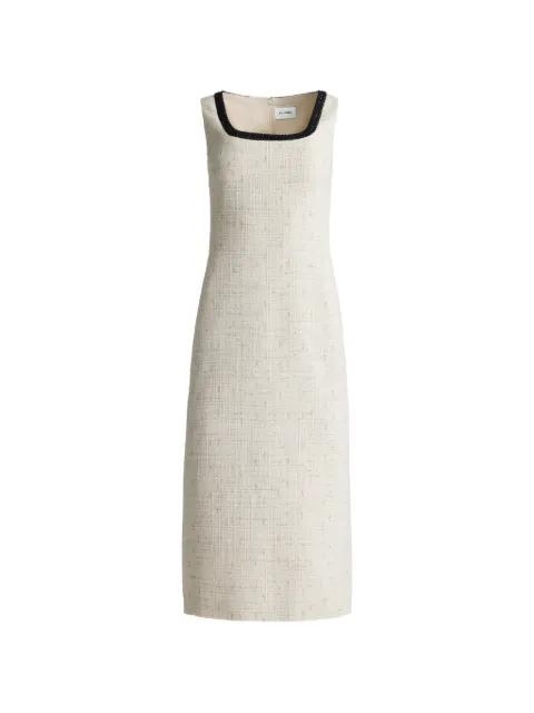 tweed square-neck midi dress by ST. JOHN