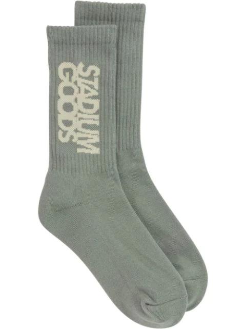 ribbed logo "Dry Moss" socks by STADIUM GOODS