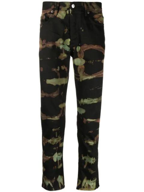 abstract-print straight-leg jeans by STAIN SHADE