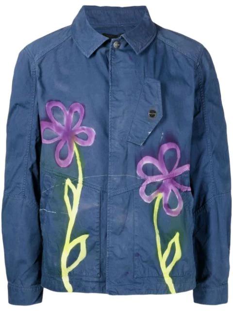 graphic-print button-up jacket by STAIN SHADE