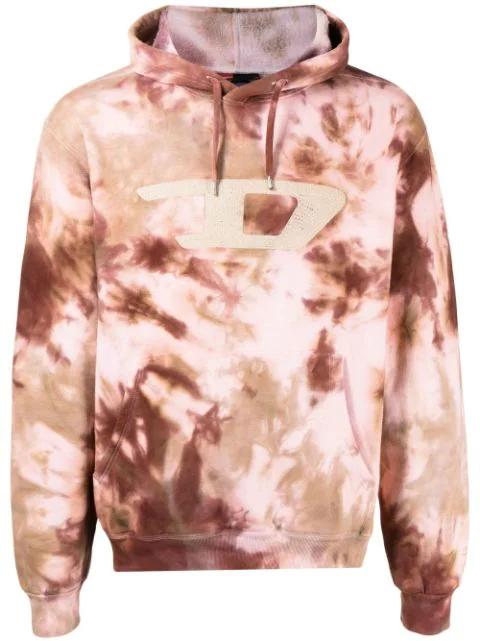 logo tie-dye hoodie by STAIN SHADE