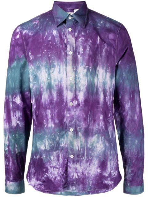 long-sleeve button-up tie-dye shirt by STAIN SHADE