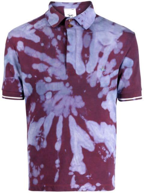 tie-die print cotton polo shirt by STAIN SHADE