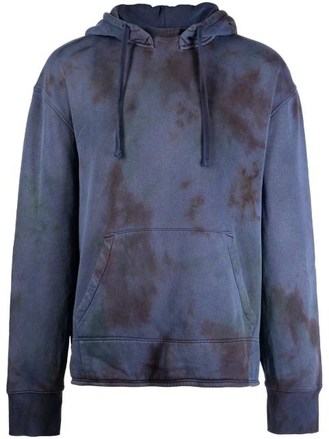 tie-dye drawstring cotton hood by STAIN SHADE