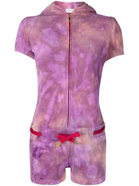 tie-dye hoodied playsuit by STAIN SHADE