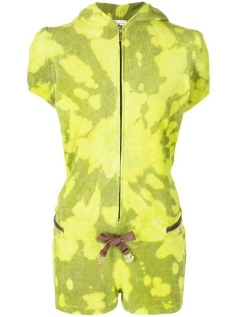 tie-dye hoodied playsuit by STAIN SHADE