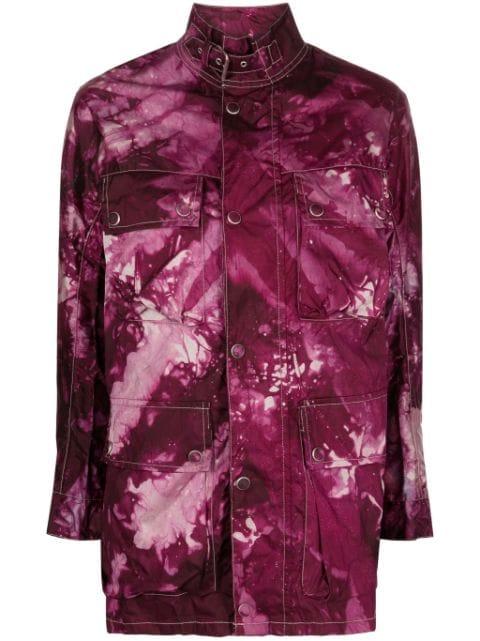 tie dye-print multi-pockets jacket by STAIN SHADE