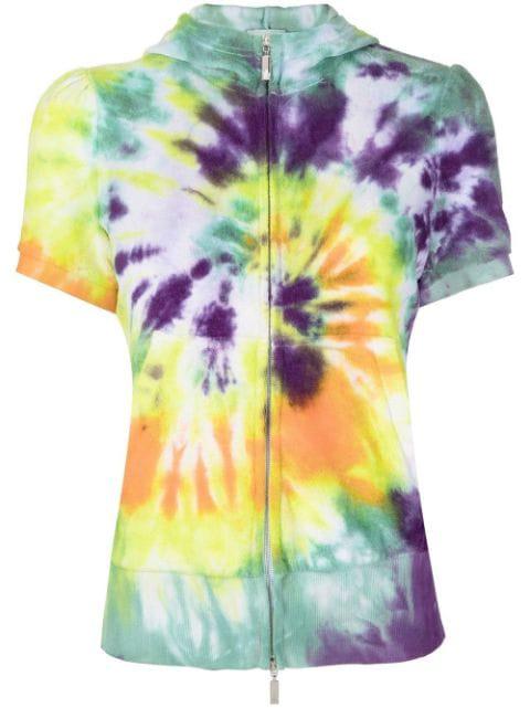 tie-dye short-sleeve hoodie by STAIN SHADE
