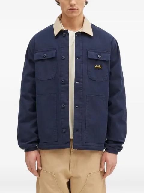 contrast-collar shirt jacket by STAN RAY