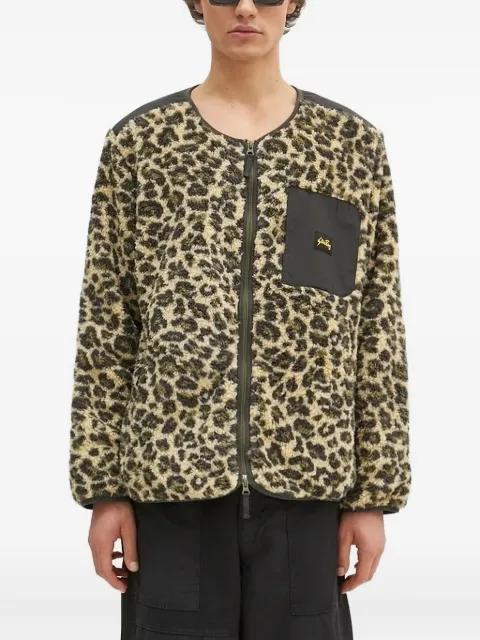 leopard-print panelled jacket by STAN RAY