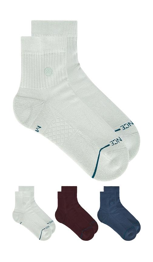 Stance Icon Quarter 3 Pack Socks in Blue by STANCE