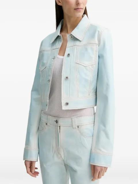 Calliope buttoned leather jacket by STAND STUDIO