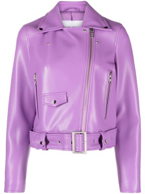 Esmeralda faux-leather biker jacket by STAND STUDIO