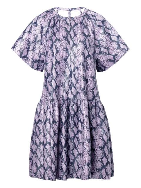 Kaitlyn snake-print tiered mini dress by STAND STUDIO