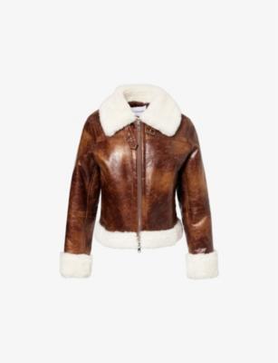 Lorelle cropped faux-leather jacket by STAND STUDIO