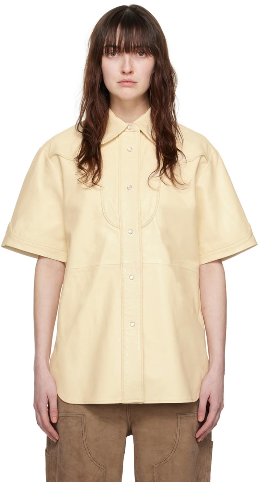 Off-White Saloon Leather Shirt by STAND STUDIO