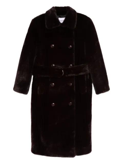 button belted-waist coat by STAND STUDIO