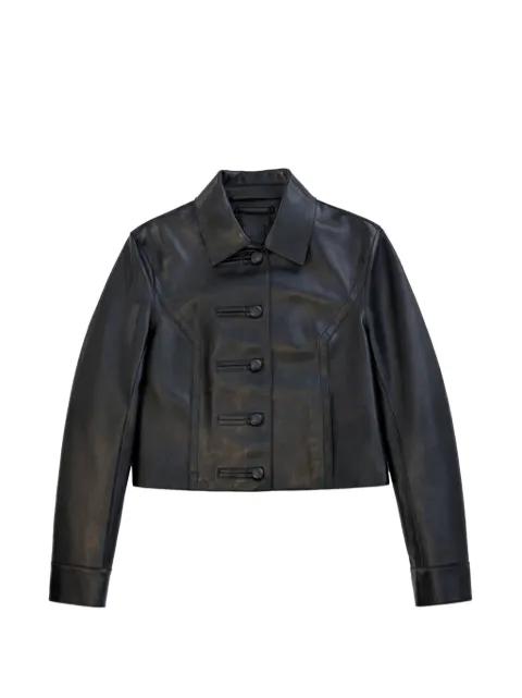 buttoned leather jacket by STAND STUDIO