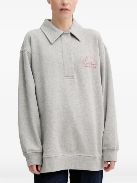 collar graphic sweatshirt by STAND STUDIO