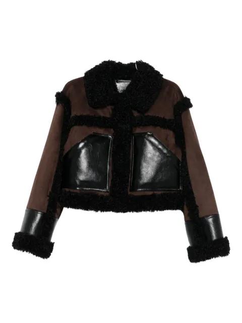 faux shearling-trim jacket by STAND STUDIO