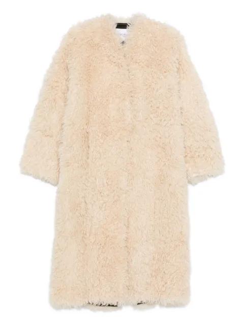 long-sleeved faux-fur coat by STAND STUDIO