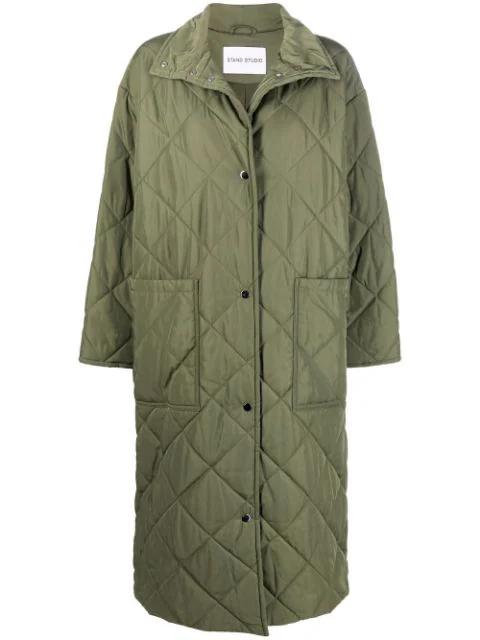 recycled polyester quilted coat by STAND STUDIO