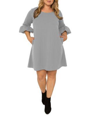 Plus Knit Flare Sleeve Dress by STANDARDS&PRACTICES